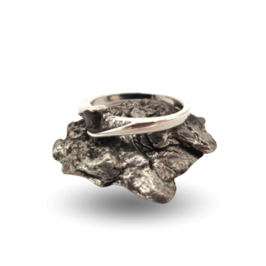 Bague météorite acier zircons - Campo del Cielo