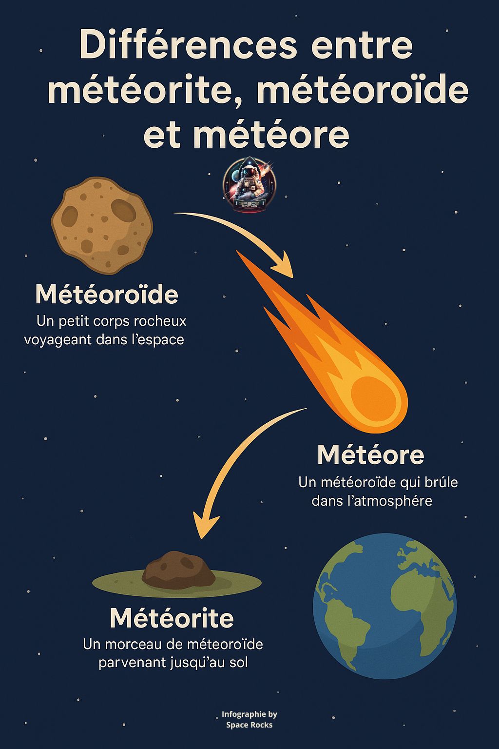 Infografik Unterschied Meteorit Meteoroid