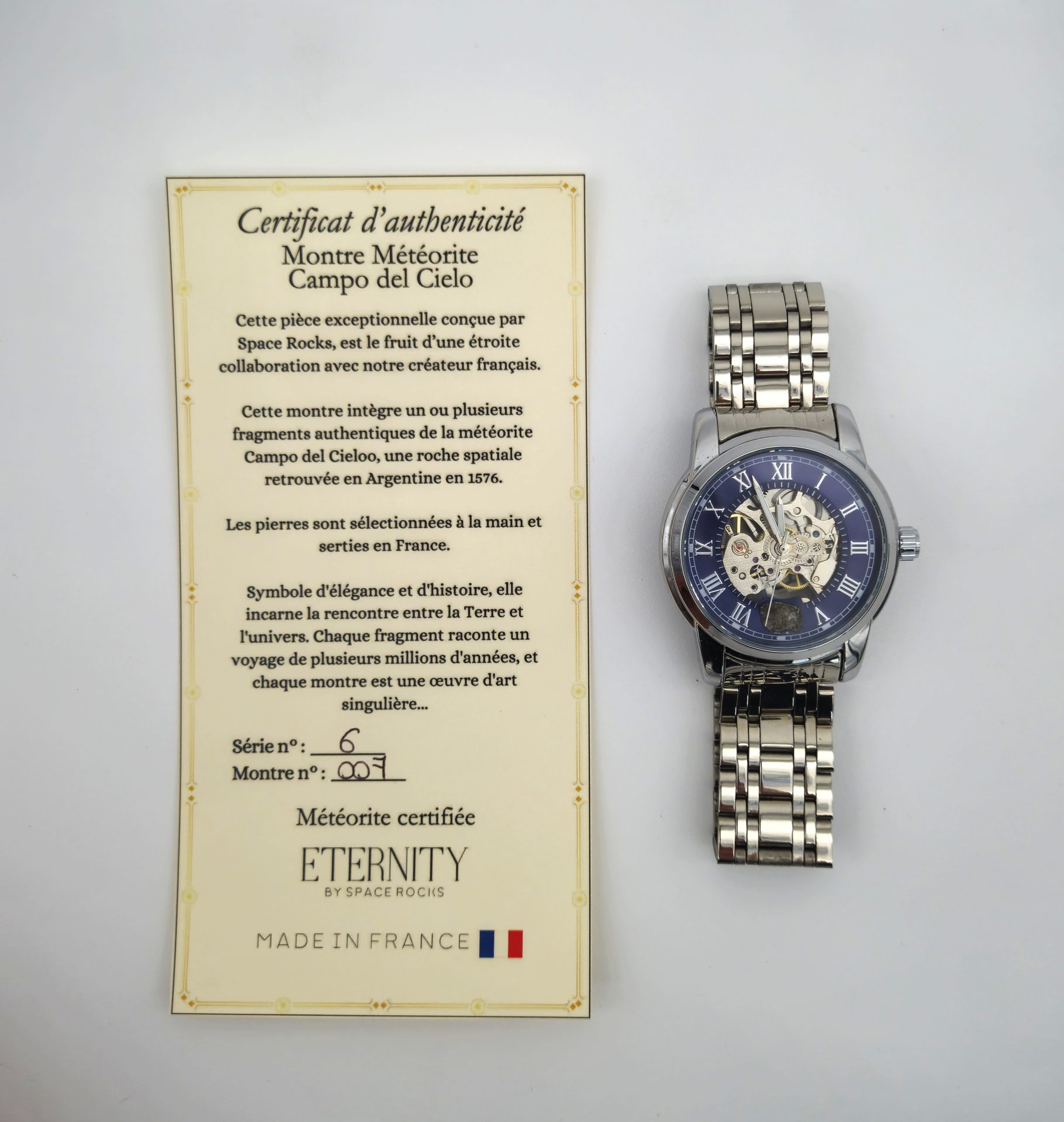 Herrenuhr Meteorit Campo del cielo Stahlarmband (2)