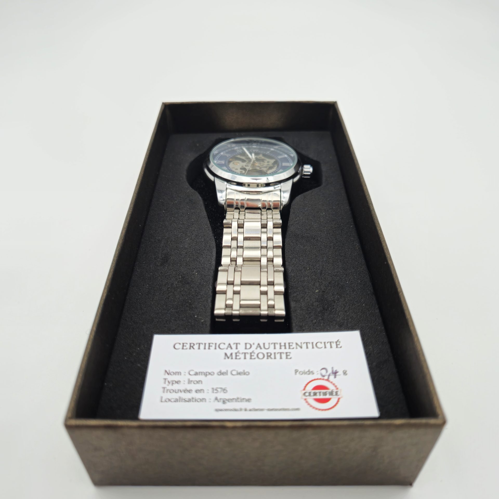 Herrenuhr Meteorit Campo del cielo Stahlarmband (4)