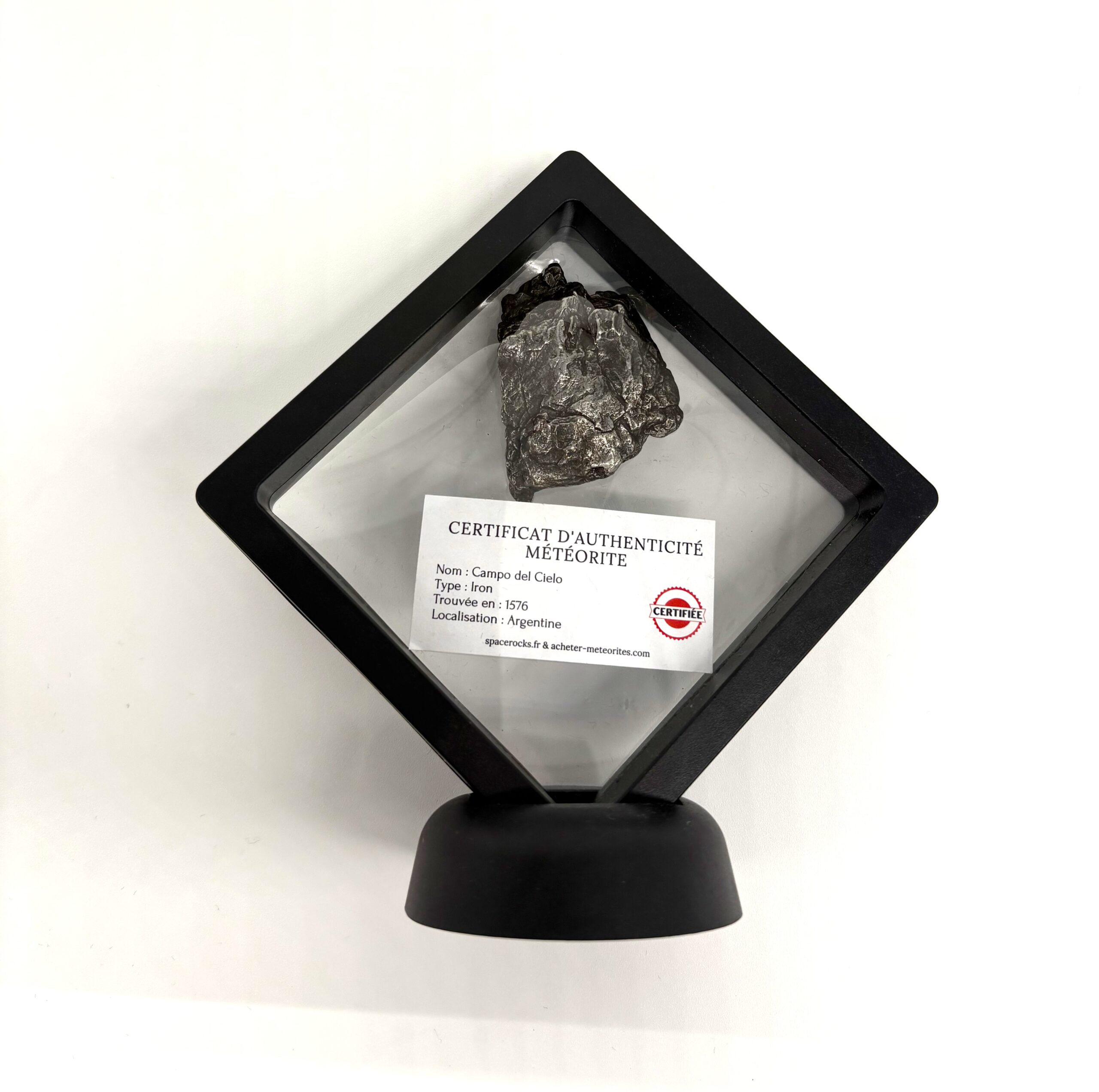 Meteoritendekoration Campo del Cielo in Klarsichtbox - Originelle Idee (1)