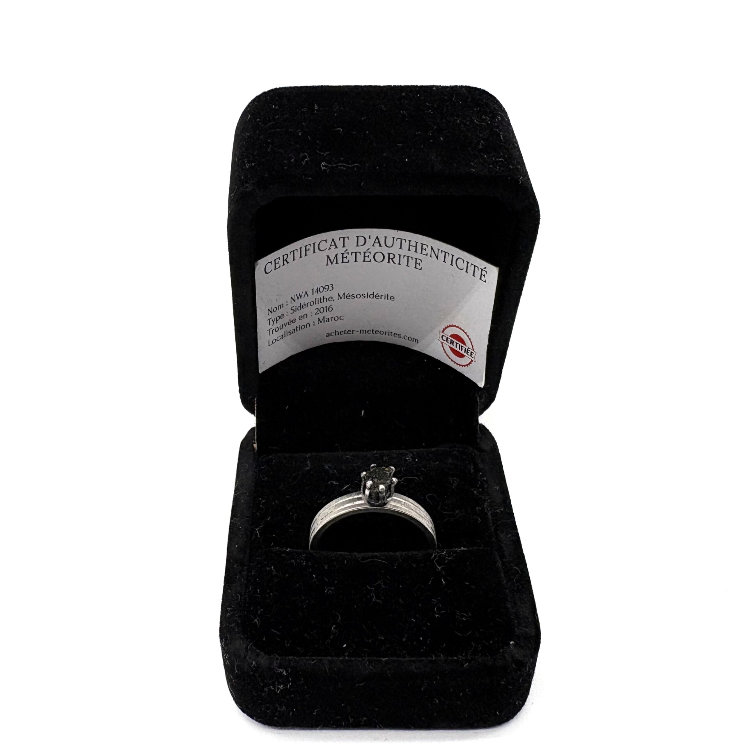Stahlring 3 Streifen & Meteorit NWA 14093