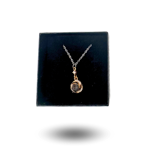 Campo del cielo Meteoriten-HALSKETTE vergoldet Zirkonia