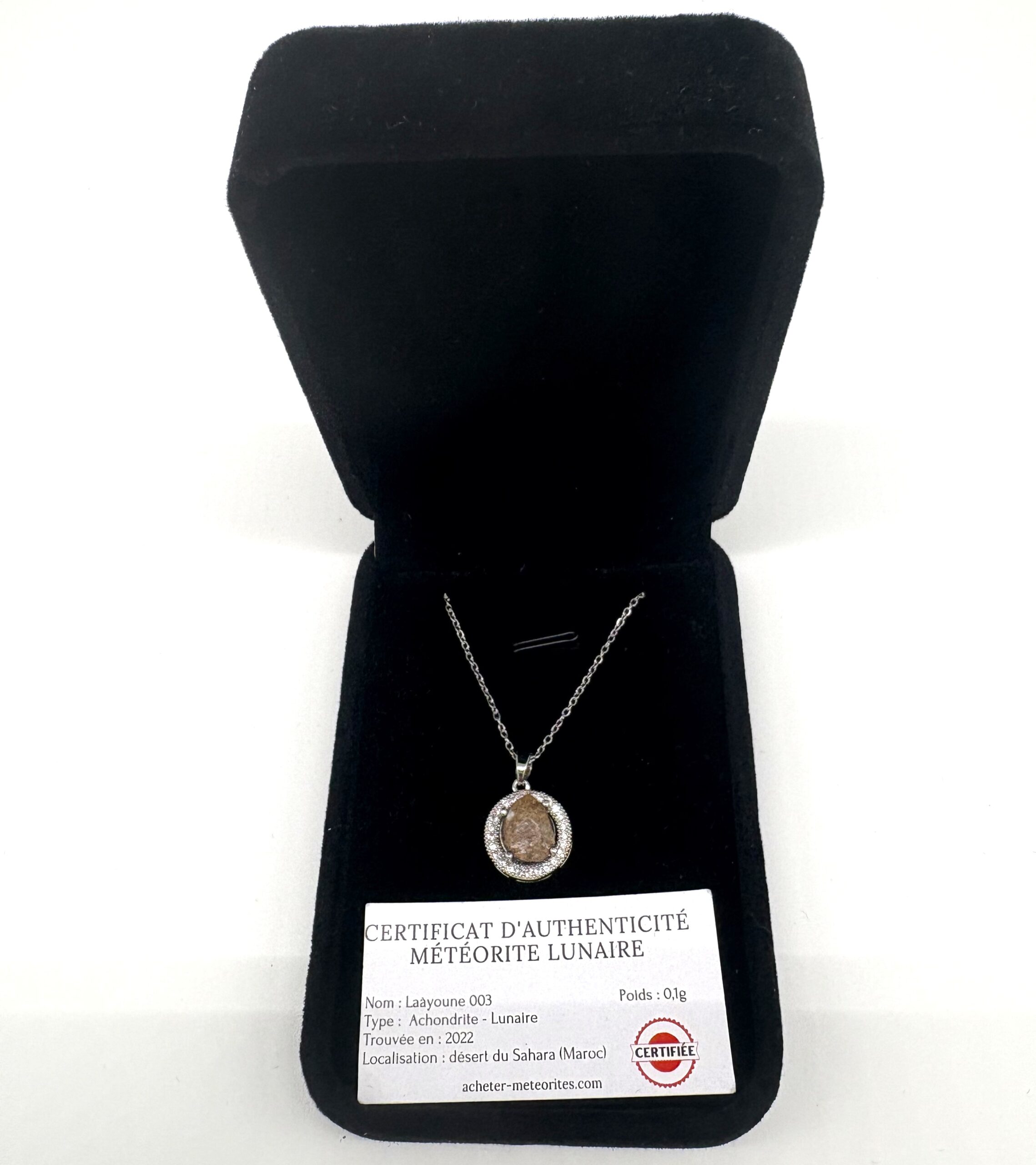 Anhänger Halskette Meteoriten Mond Laayoune 003
