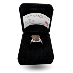Bague chevalière moderne argentée – meteorite Aletai
