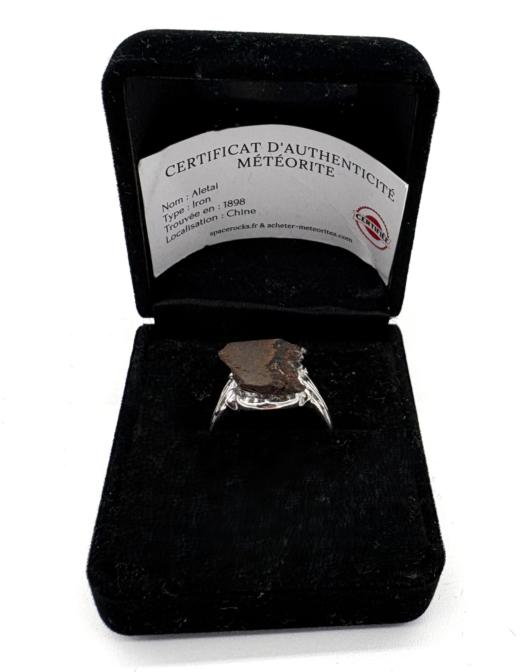 Moderner versilberter Siegelring - Aletai Meteorit
