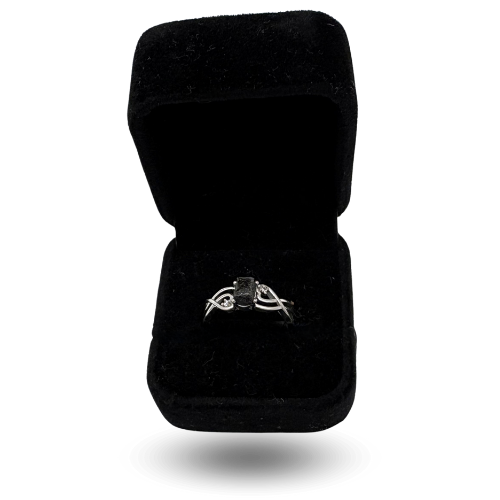 Moderner versilberter Ring mit NWA 13290 und Zirkonia