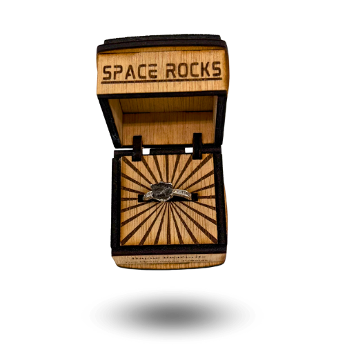 Ring Meteorit, Himmelsfragment, Campo del cielo, Holzschatulle