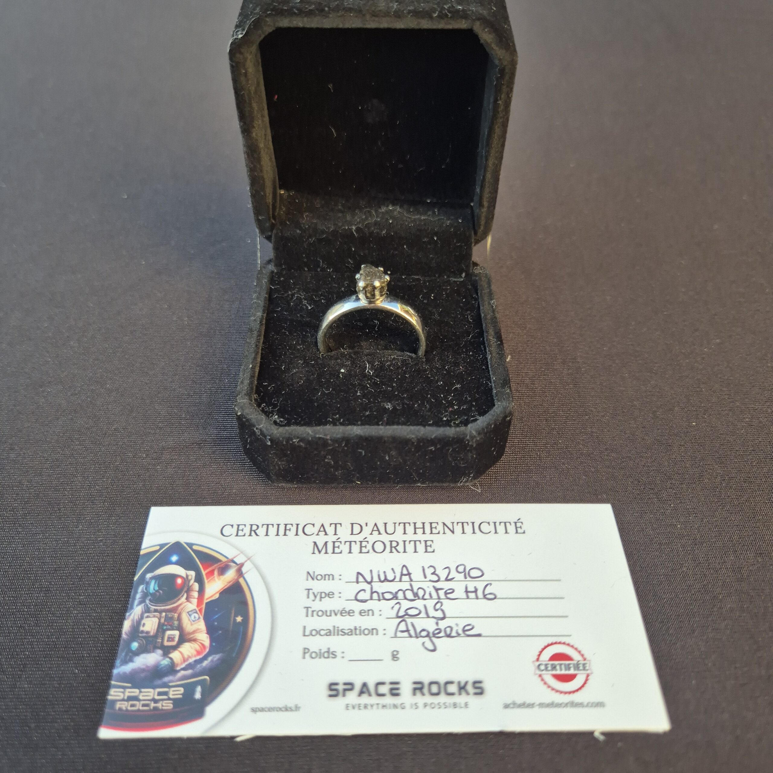 Bague raffinée argentée avec NWA 13290 et ornement délicat