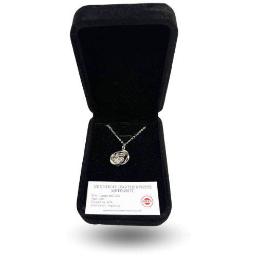 Silberner Kreisanhänger mit Campo del Cielo